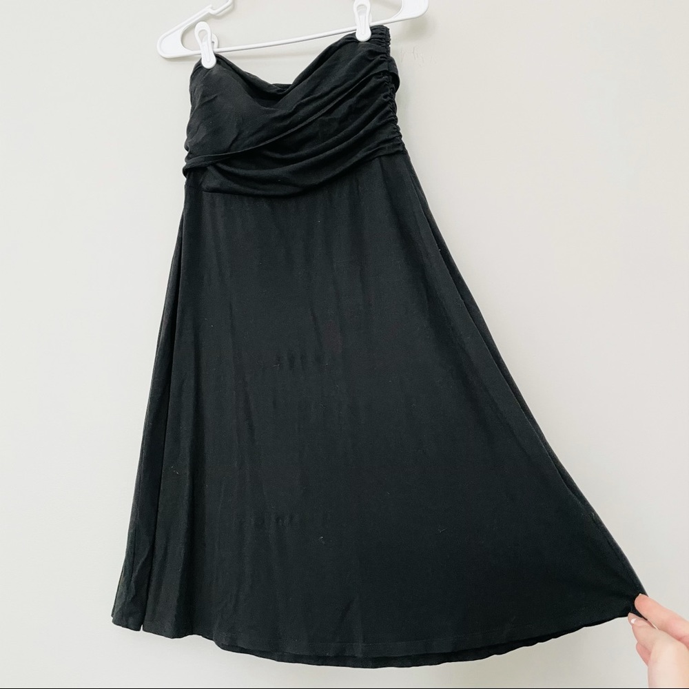 Ann Taylor Strapless Black Jersey Summer Dress
